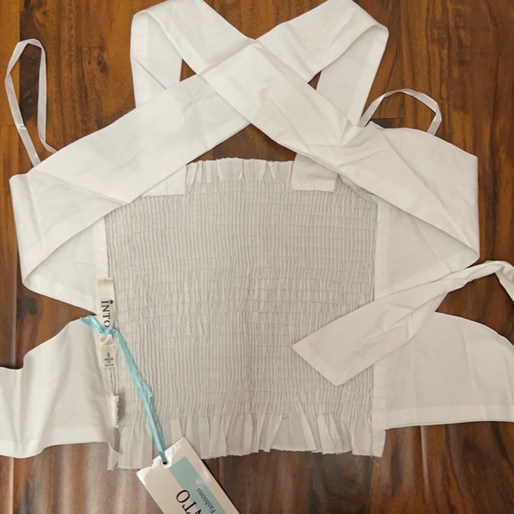 BEAUTY NOTES SHIRRED WHITE TOP 💗💓 - Picture 4 of 4